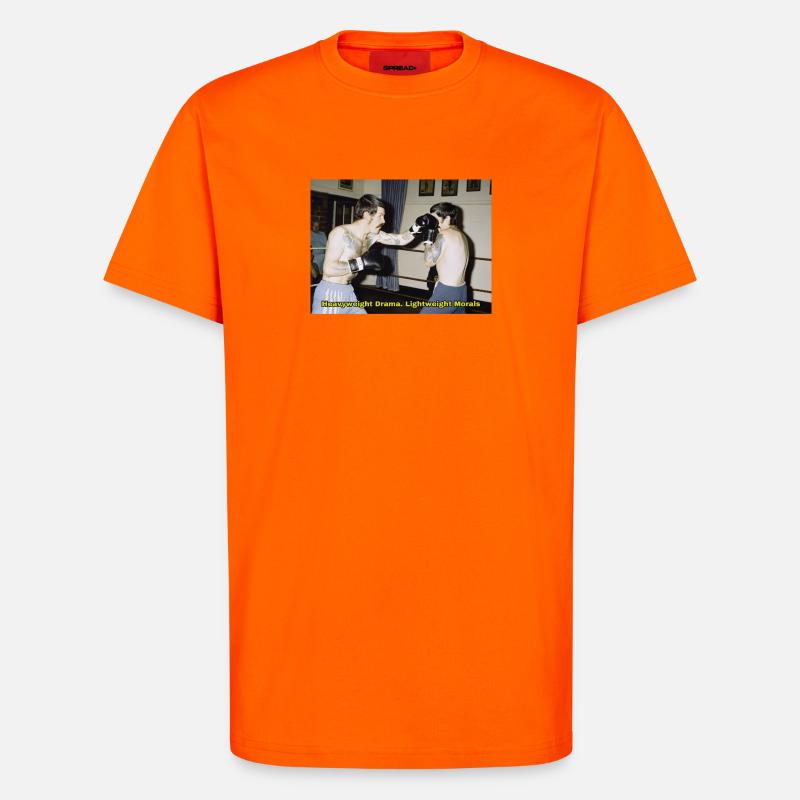 Boxkampf mit moralischer Botschaft - T-Shirt - made by SPREAD - SUNSET ORANGE