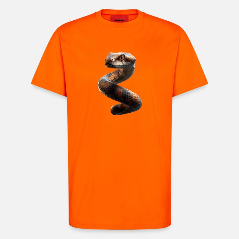 Schlange Python Kobra Klapperschlange Schlangen - T-Shirt - made by SPREAD - SUNSET ORANGE