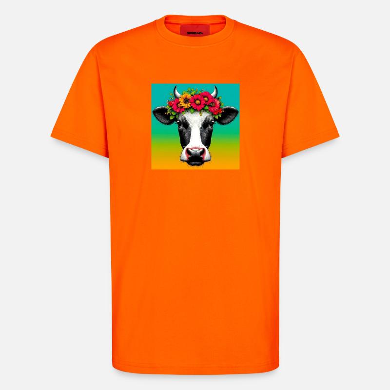 cow - T-Shirt - made by SPREAD - SUNSET ORANGE