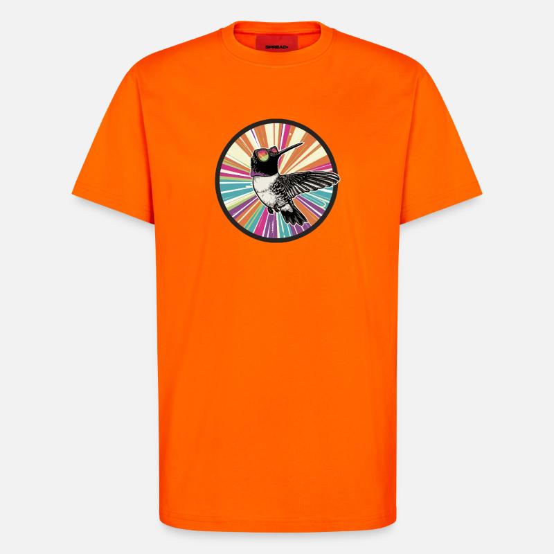 Vibranter Kolibri mit Farbexplosion - T-Shirt - made by SPREAD - SUNSET ORANGE