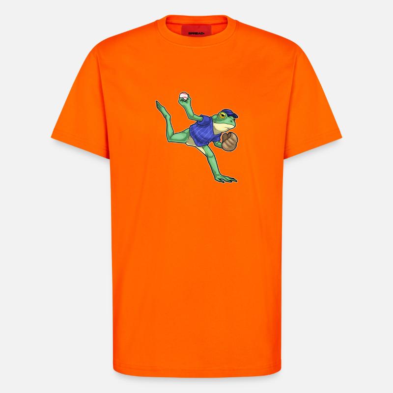 Frog Baseball Gant de baseball - T-shirt bio décontracté fabriqué en UE - SUNSET ORANGE