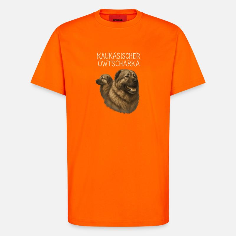 Kaukasischer Owtscharka - T-Shirt - made by SPREAD - SUNSET ORANGE