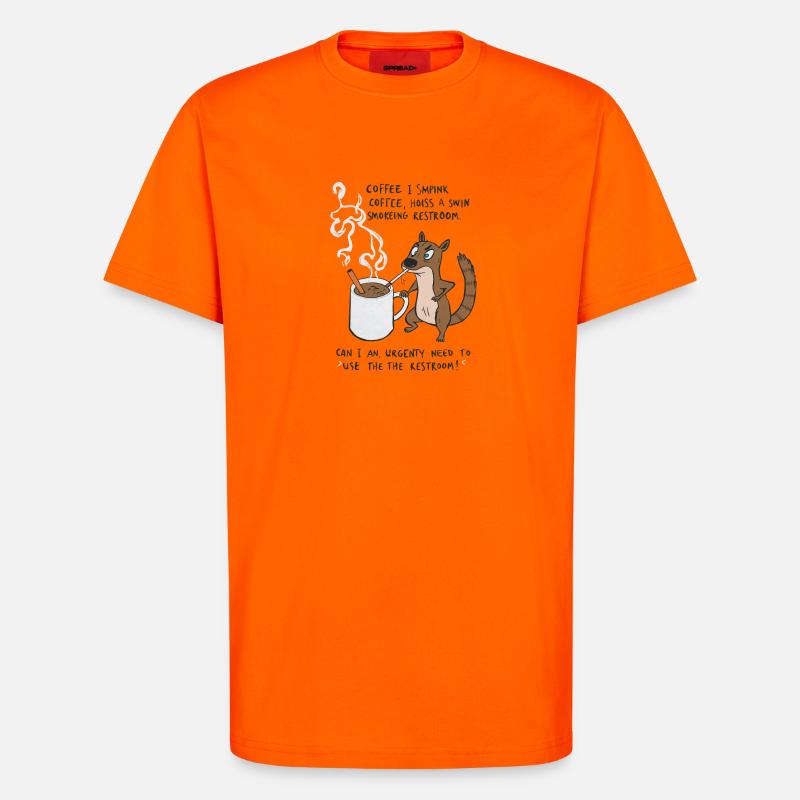Kaffee Notfall Beutier Eichhörnchen Kippe  - T-Shirt - made by SPREAD - SUNSET ORANGE