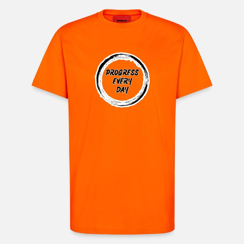 Cercle Zen Progrès Tous Les Jours - T-shirt bio décontracté fabriqué en UE - SUNSET ORANGE