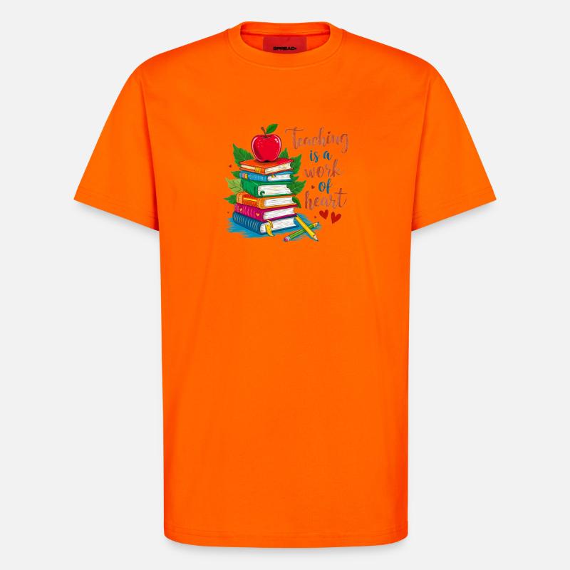 Lehrerin Bokstack und Hjärta - T-Shirt - made by SPREAD - SUNSET ORANGE