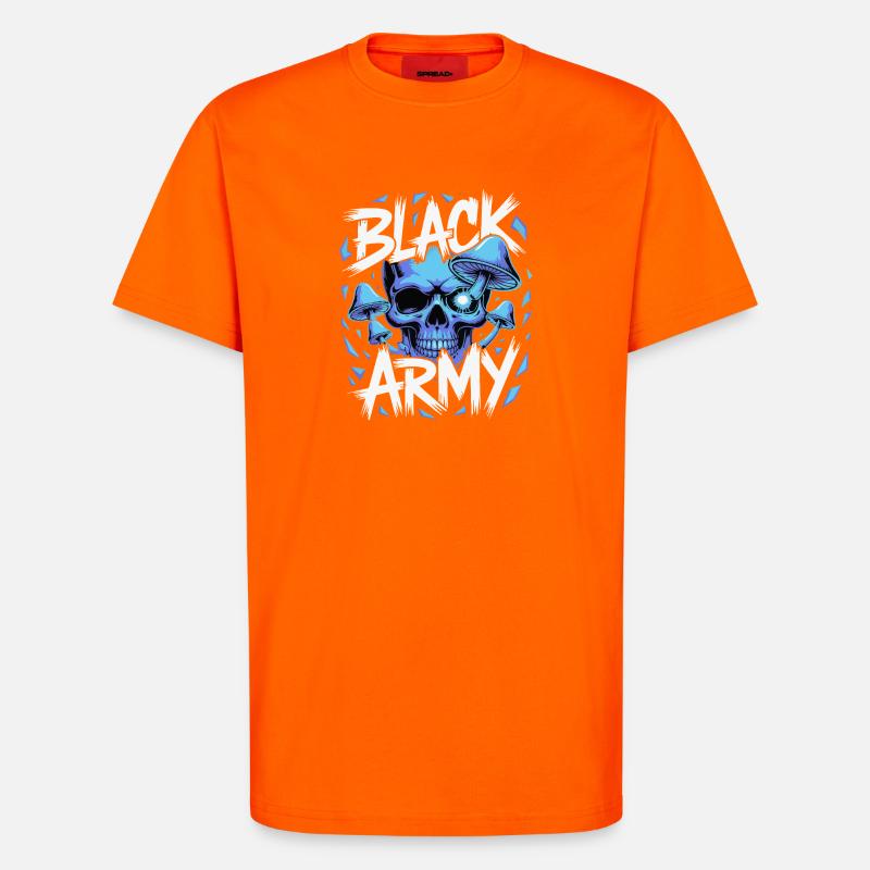 Blauer Schädel Armee Pilze - T-Shirt - made by SPREAD - SUNSET ORANGE
