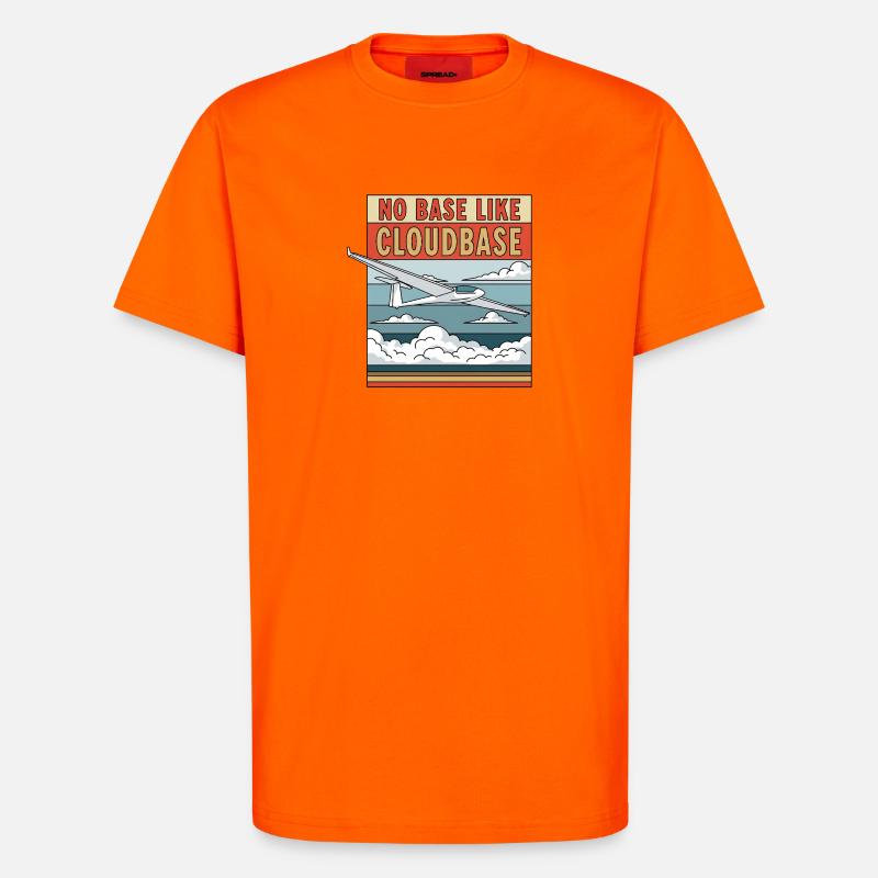 Pas de base comme Cloudbase - T-shirt bio décontracté fabriqué en UE - SUNSET ORANGE