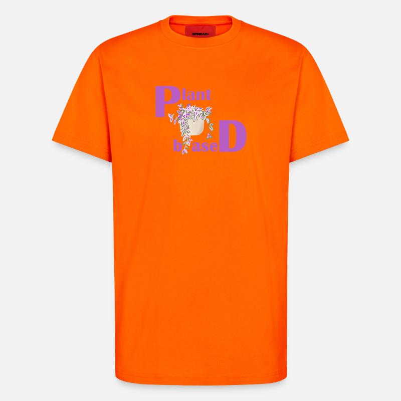 Plant Based – Pinkes Design Topfpflanze - T-Shirt - made by SPREAD - SUNSET ORANGE