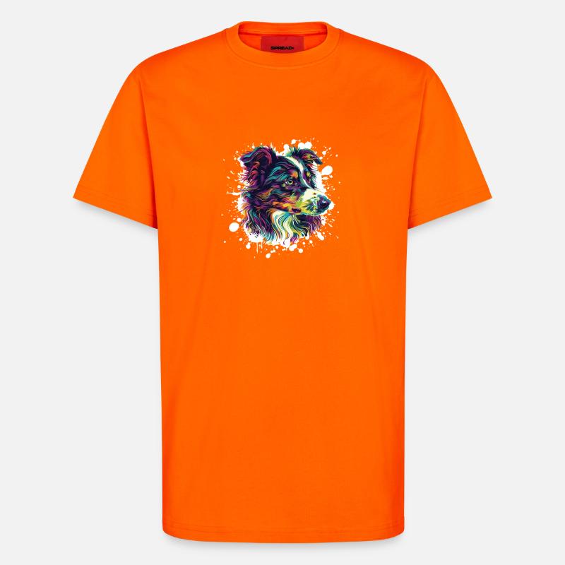 Farbexplosion Hundeporträt - T-Shirt - made by SPREAD - SUNSET ORANGE