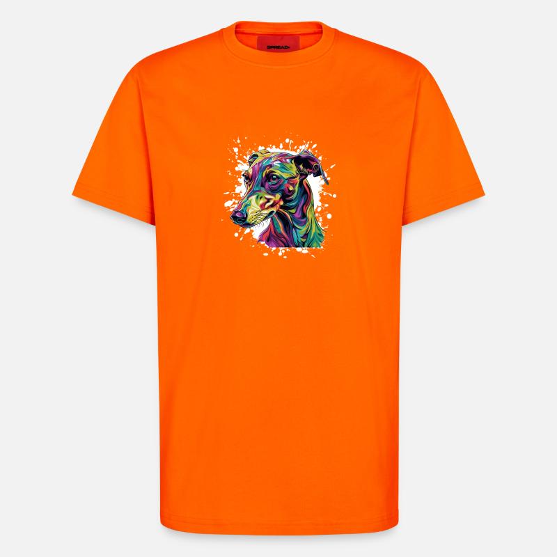 Farbexplosion Hund Portrait - T-Shirt - made by SPREAD - SUNSET ORANGE