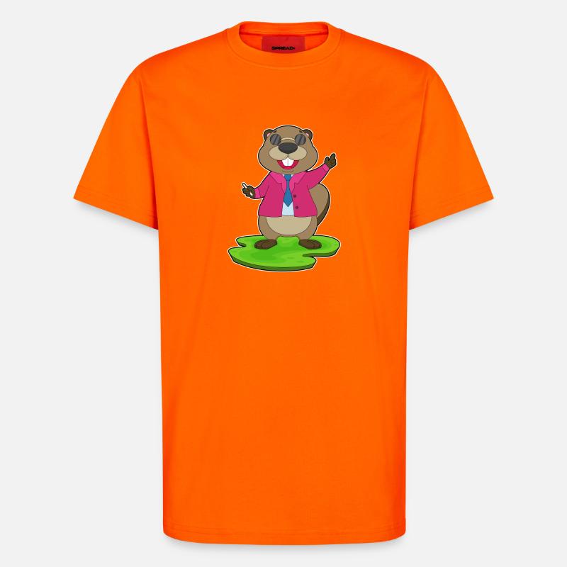 Biber Lehrer Kreide Schule - T-Shirt - made by SPREAD - SUNSET ORANGE