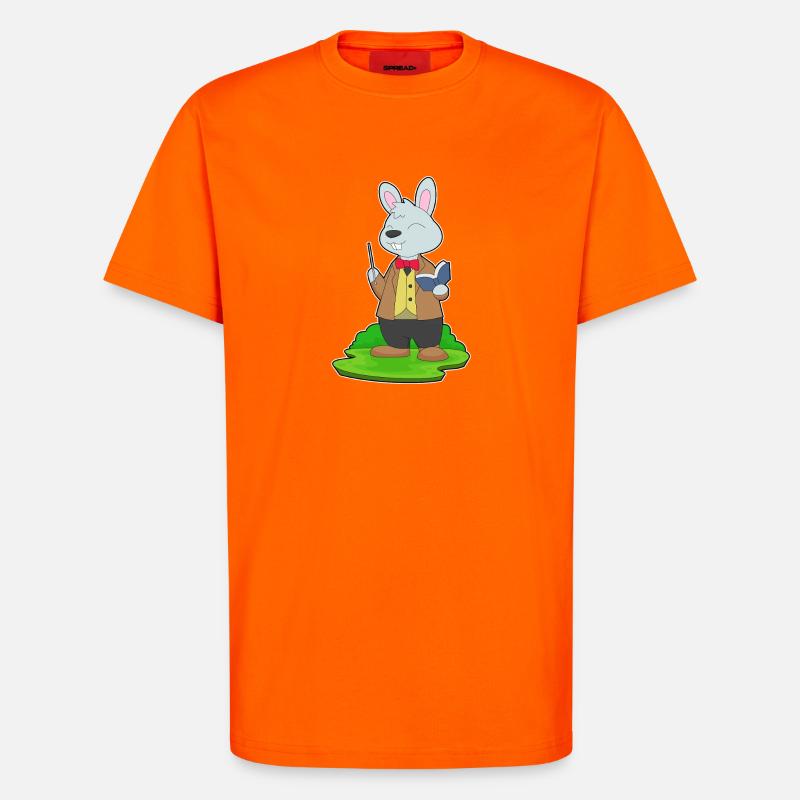 Hase Lehrer Buch Schule - T-Shirt - made by SPREAD - SUNSET ORANGE