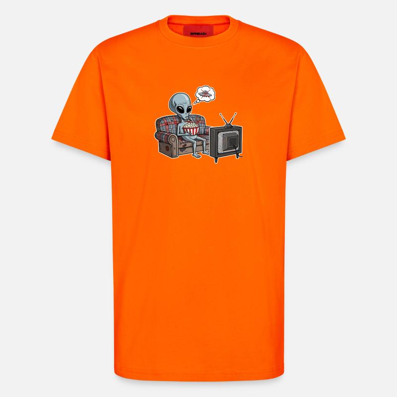 Alien Comic Lazy Gift - T-Shirt - made by SPREAD - SUNSET ORANGE