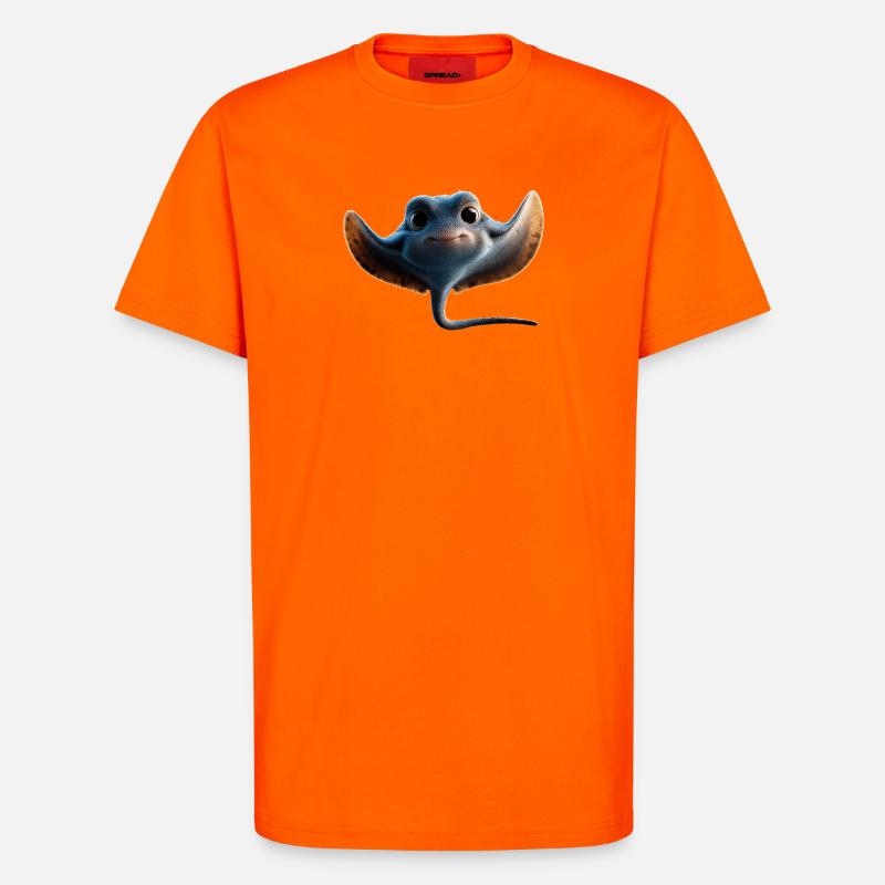 Manta Rochen Teufelsrochen Stachelrochen Taucher - T-Shirt - made by SPREAD - SUNSET ORANGE