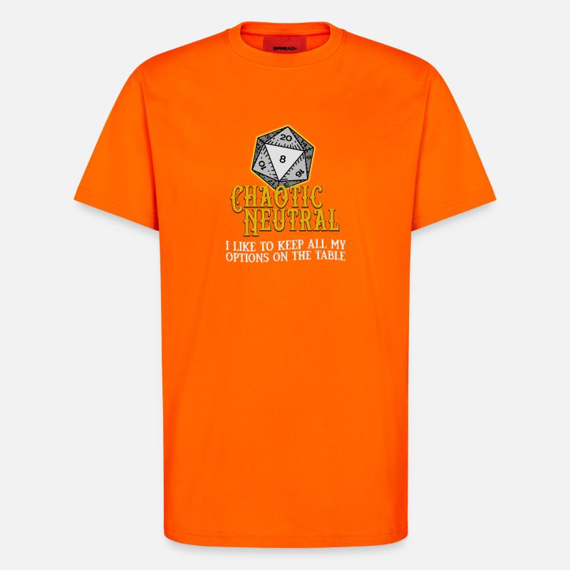 Chaotisch Neutral D20 - T-Shirt - made by SPREAD - SUNSET ORANGE