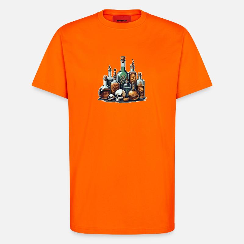 Alchemie Fläschchen Schädel Design - T-Shirt - made by SPREAD - SUNSET ORANGE