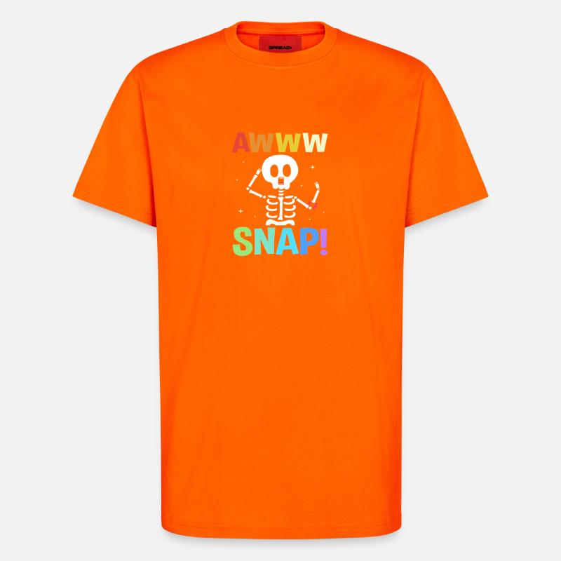 Knochenbruch Halloween Skelett Knochen Armbruch - T-Shirt - made by SPREAD - SUNSET ORANGE