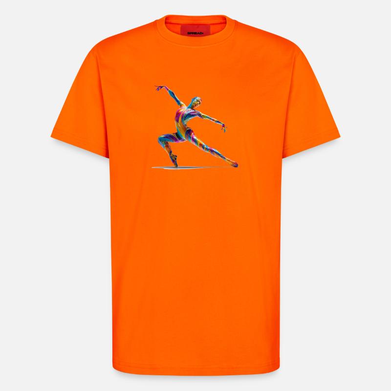 Farbexplosion Tänzer im Flow - T-Shirt - made by SPREAD - SUNSET ORANGE
