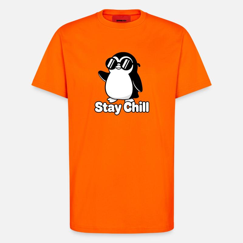 Stay Chill Pinguin Stil - T-Shirt - made by SPREAD - SUNSET ORANGE