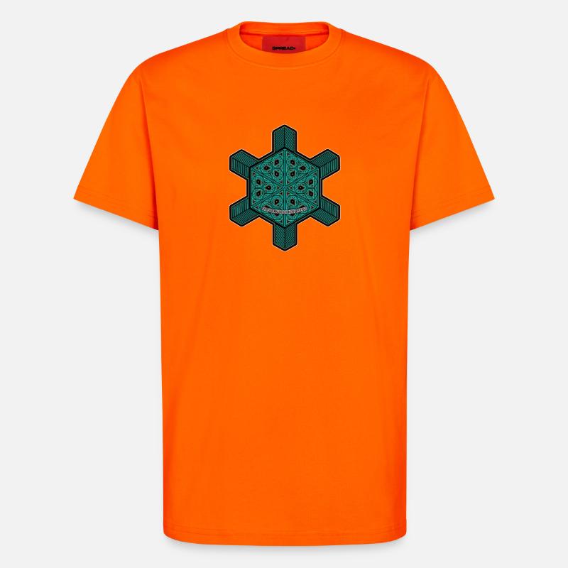 Fraktal Evolution Experience Yoga Meditation Goa - T-Shirt - made by SPREAD - SUNSET ORANGE