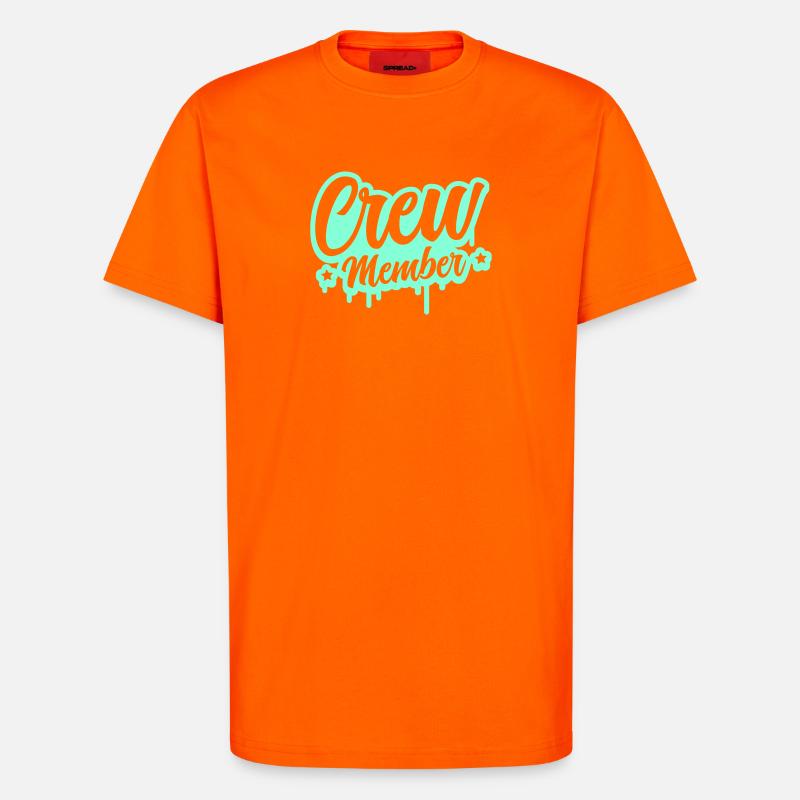 Crew Member Spritz Script - T-Shirt - made by SPREAD - SUNSET ORANGE