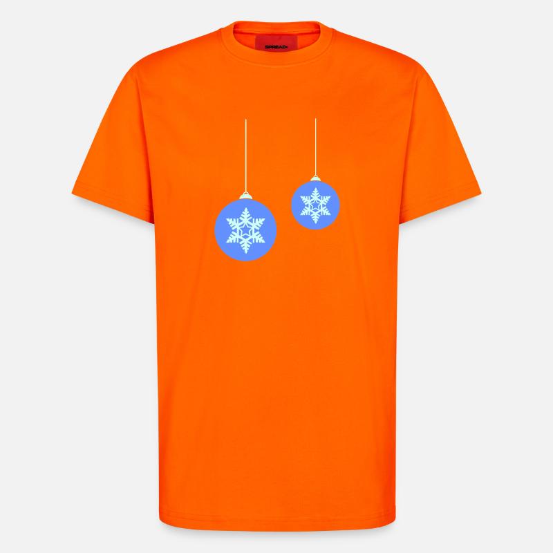 Weihnachtskugel Schneeflocken Blau Ornament - T-Shirt - made by SPREAD - SUNSET ORANGE