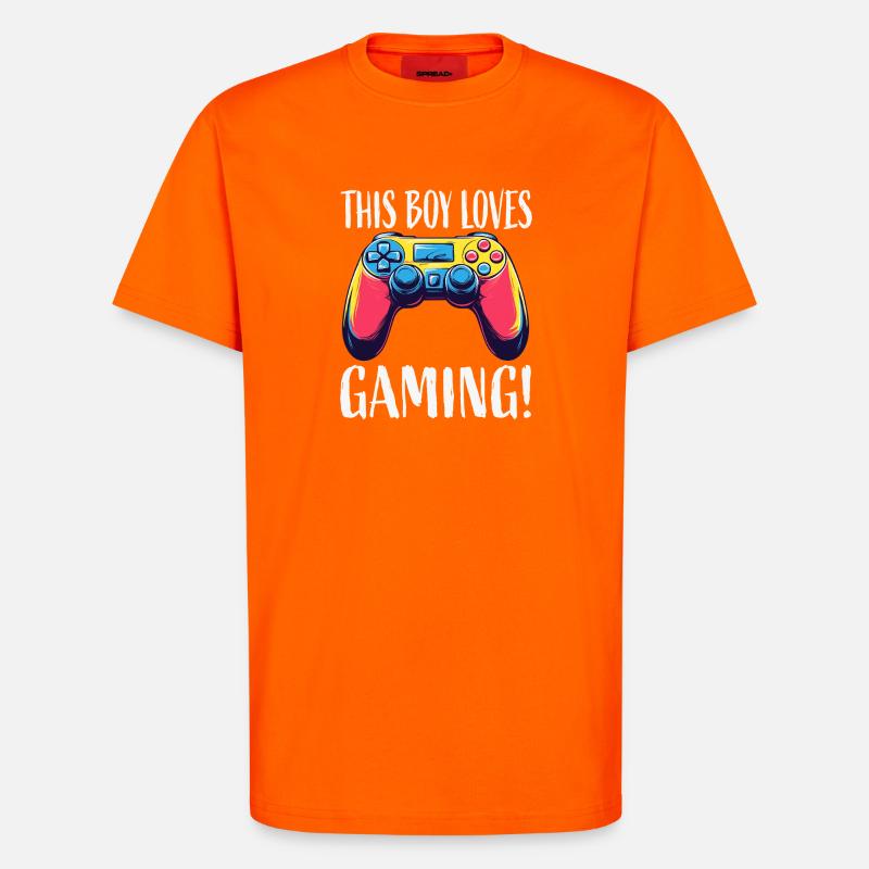 Junge liebt Gaming Controller - T-Shirt - made by SPREAD - SUNSET ORANGE