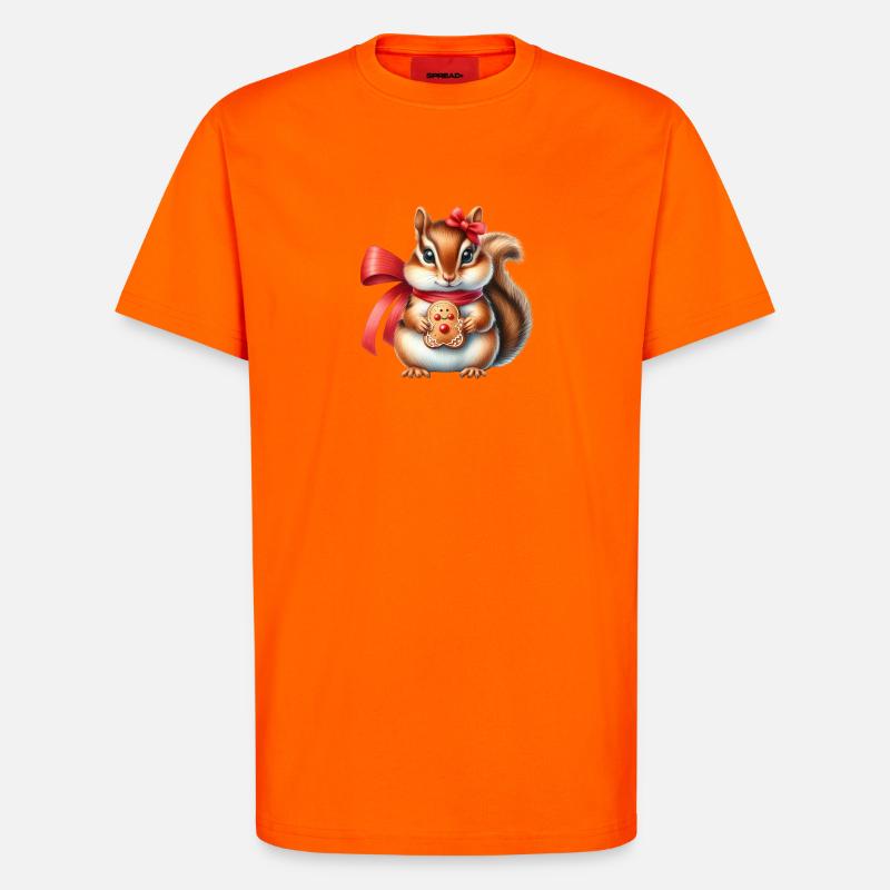 Ginger Squirrel with Cookie - T-Shirt - made by SPREAD - SUNSET ORANGE