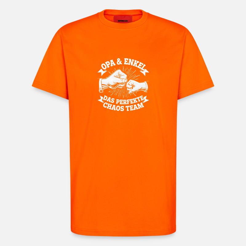 Opa & Enkel – Perfektes Chaos Team - T-Shirt - made by SPREAD - SUNSET ORANGE