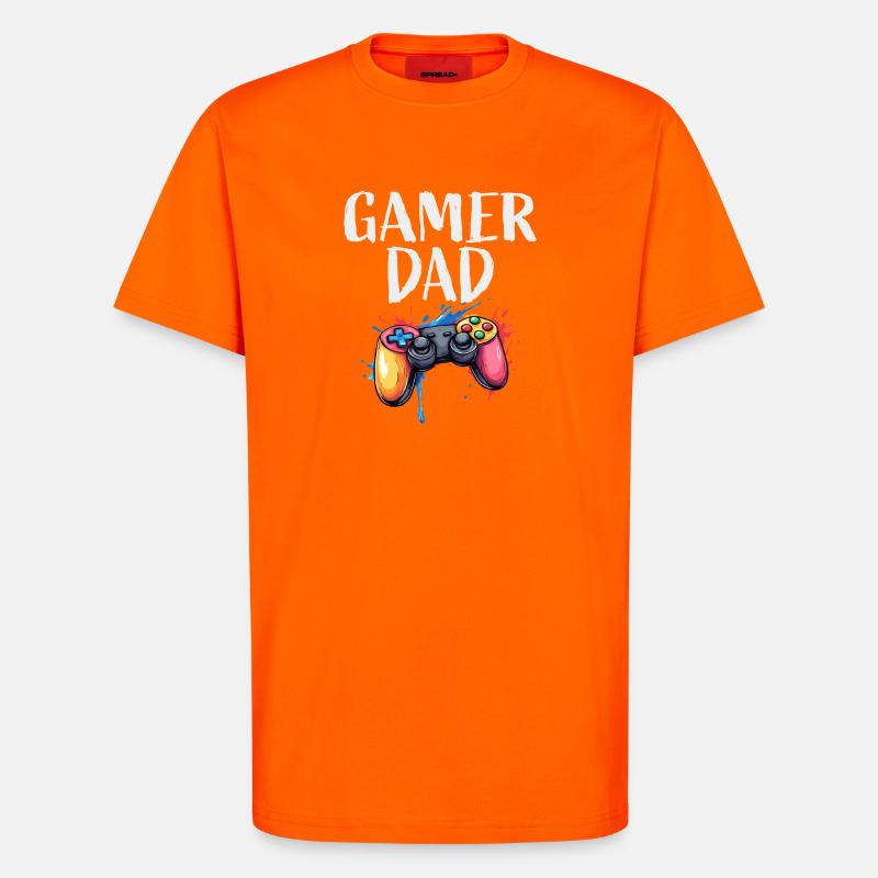Gamer Papa Controller Splash - T-Shirt - made by SPREAD - SUNSET ORANGE