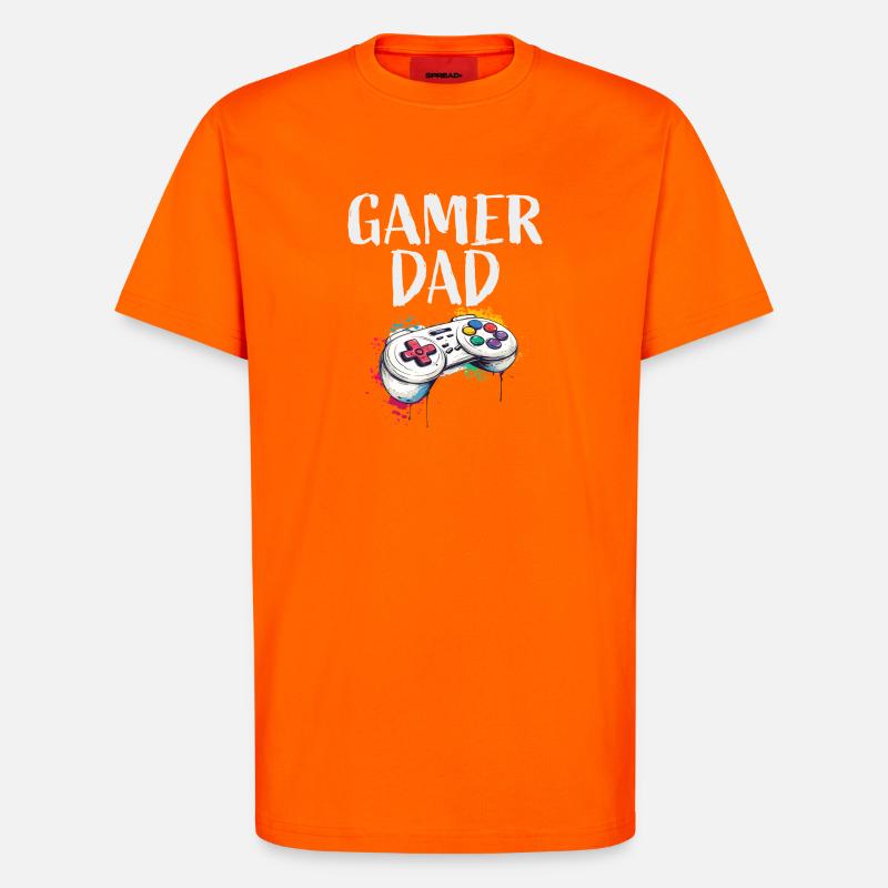 Gamer Dad Controller Kunst - T-Shirt - made by SPREAD - SUNSET ORANGE