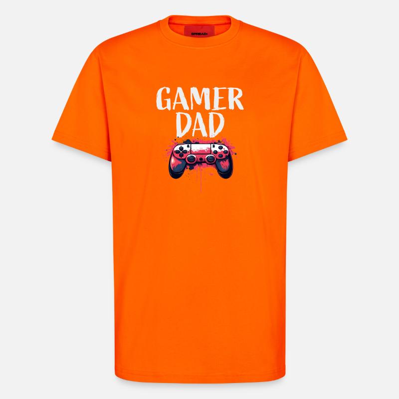 Gamer Dad Controller Kunst - T-Shirt - made by SPREAD - SUNSET ORANGE