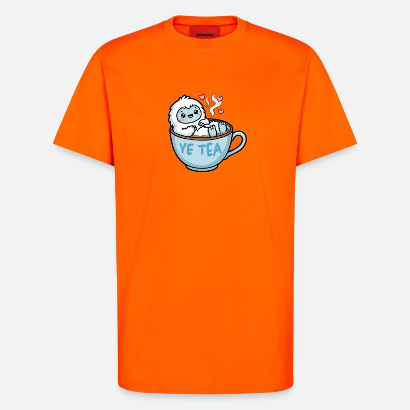 Yeti im Teebecher - T-Shirt - made by SPREAD - SUNSET ORANGE