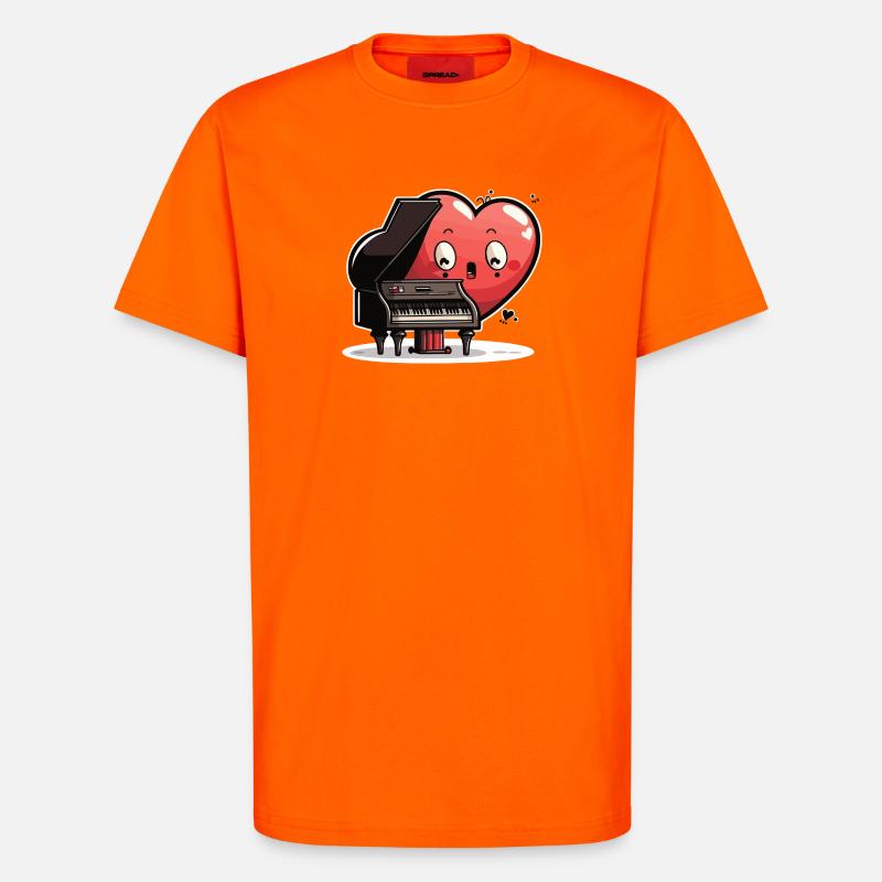 Herzklang am Pianoforte - T-Shirt - made by SPREAD - SUNSET ORANGE