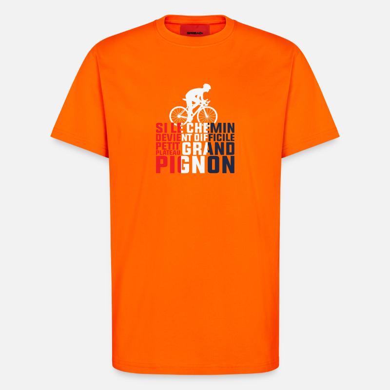 Wenn der Weg schwierig wird – Radfahrer-Geschenk - T-Shirt - made by SPREAD - SUNSET ORANGE