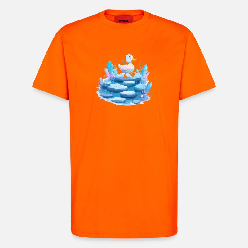 Ente auf Eispfad mit Kristallen - T-Shirt - made by SPREAD - SUNSET ORANGE