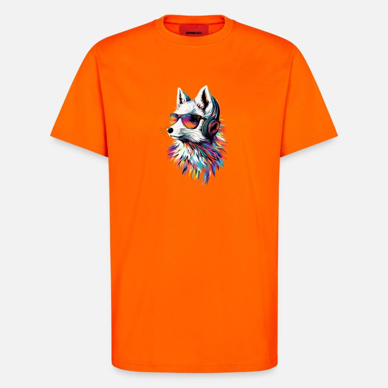 Polarfuchs Schneefuchs Eisfuchs Süßer Weißer Fuchs - T-Shirt - made by SPREAD - SUNSET ORANGE