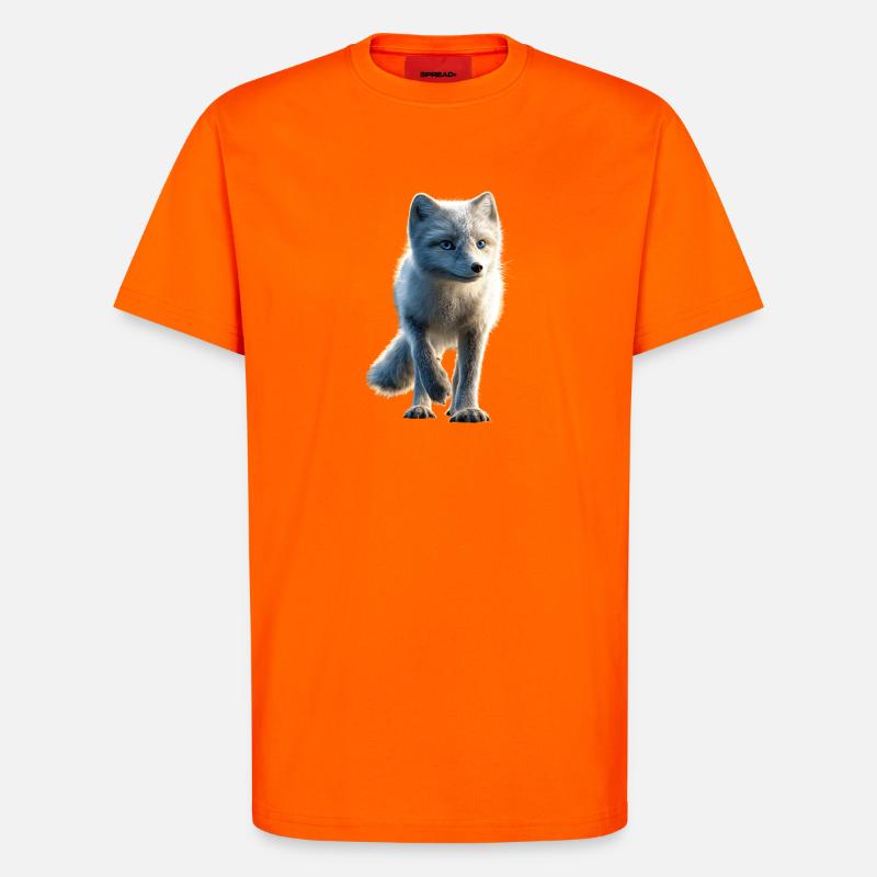 Polarfuchs Schneefuchs Eisfuchs Süßer Weißer Fuchs - T-Shirt - made by SPREAD - SUNSET ORANGE