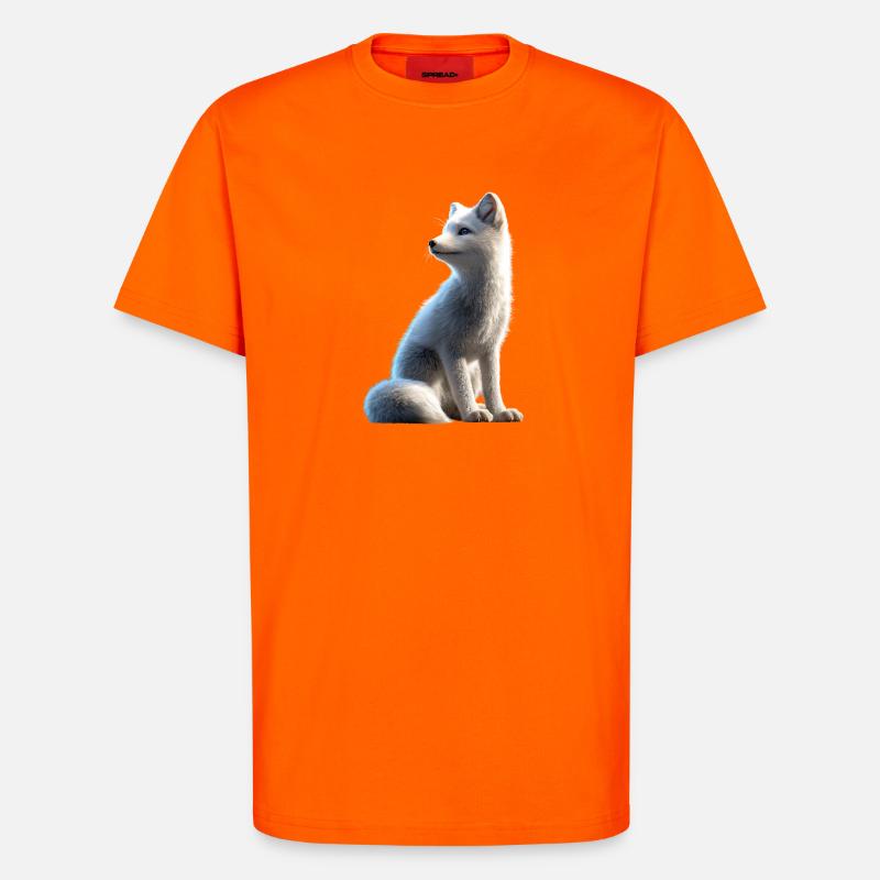Polarfuchs Schneefuchs Eisfuchs Süßer Weißer Fuchs - T-Shirt - made by SPREAD - SUNSET ORANGE