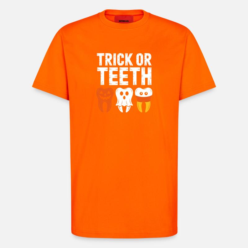 Trick oder Teeth Halloween-T-Shirt - T-Shirt - made by SPREAD - SUNSET ORANGE
