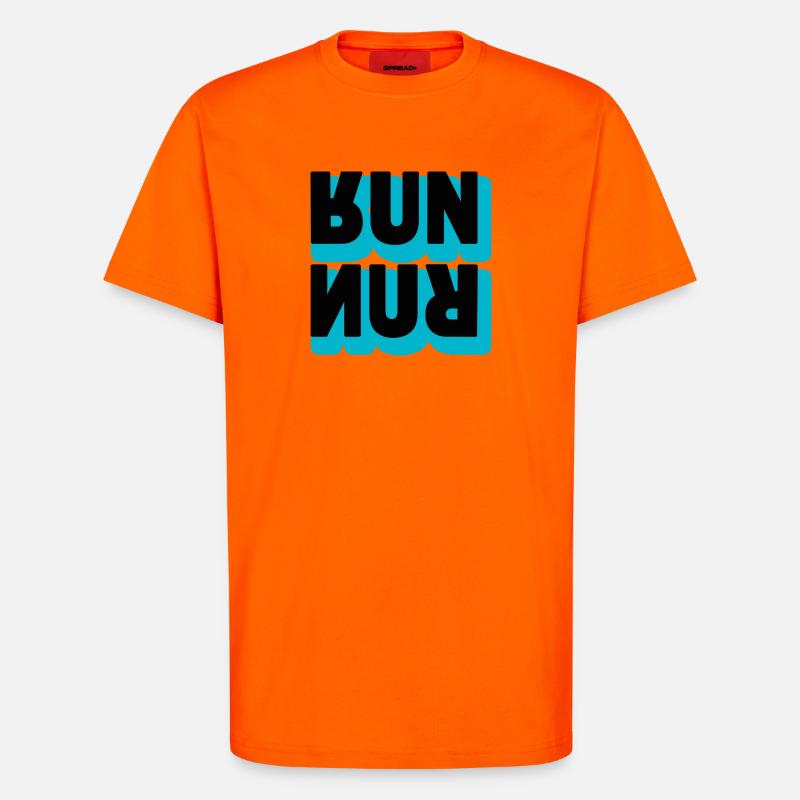 Running Run Typografie - T-Shirt - made by SPREAD - SUNSET ORANGE