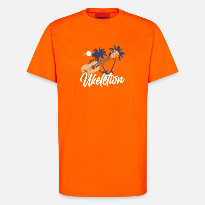 Hawaiian Ukulele Uke Ukelution - T-Shirt - made by SPREAD - SUNSET ORANGE