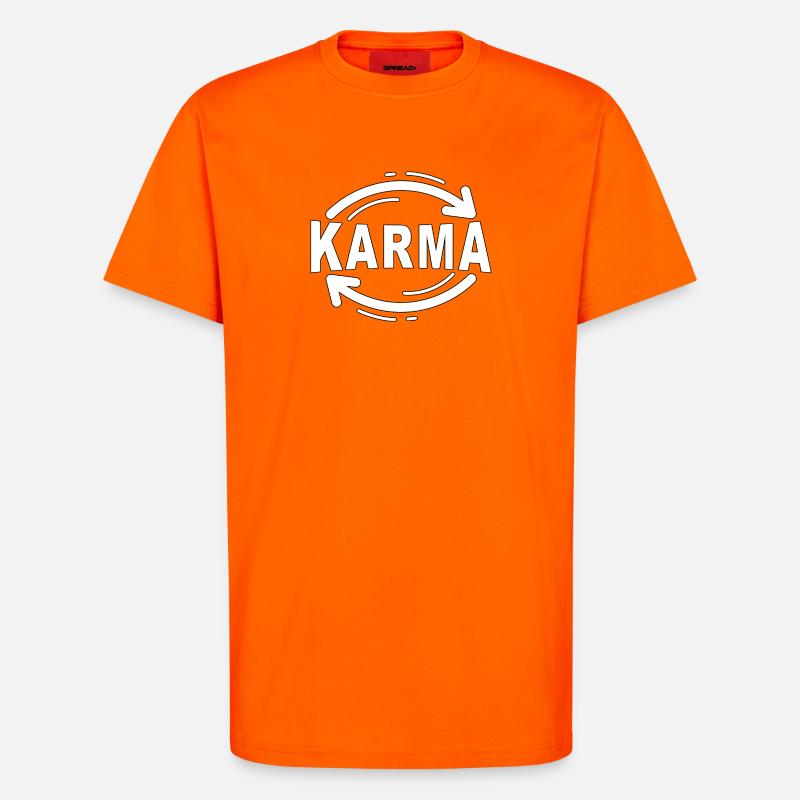 Karma - Minimalistisches Statement Design - T-Shirt - made by SPREAD - SUNSET ORANGE