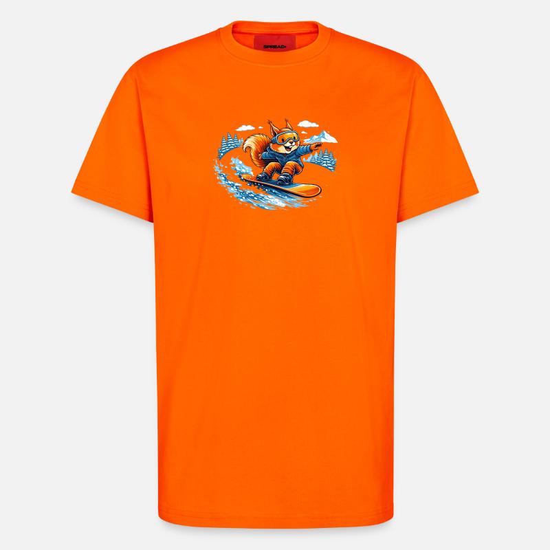 Lustiges Snowboard Eichhörnchen – Winter Fun - T-Shirt - made by SPREAD - SUNSET ORANGE