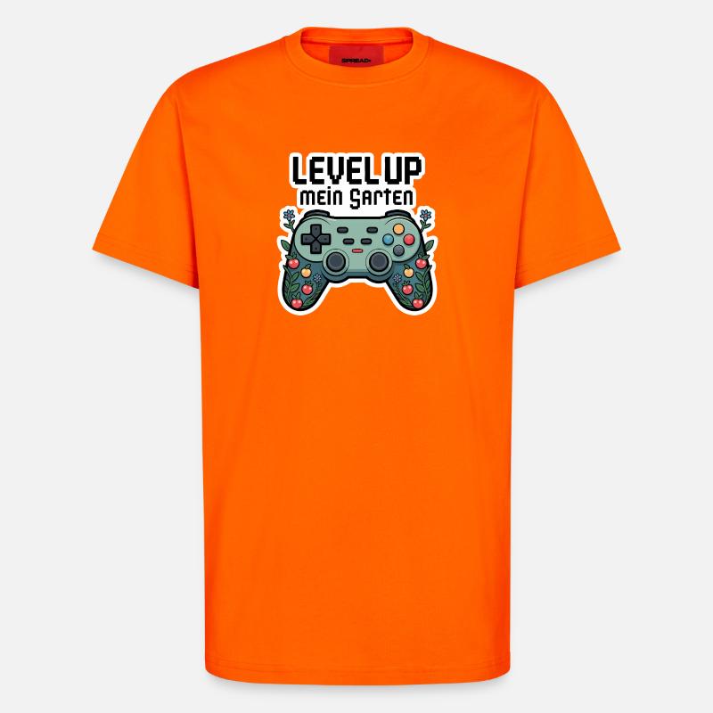 Level Up Garten-Controller Design - T-Shirt - made by SPREAD - SUNSET ORANGE