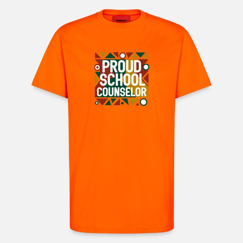 Stolzer Schulberater Geometrisch-Abstraktes Design - T-Shirt - made by SPREAD - SUNSET ORANGE