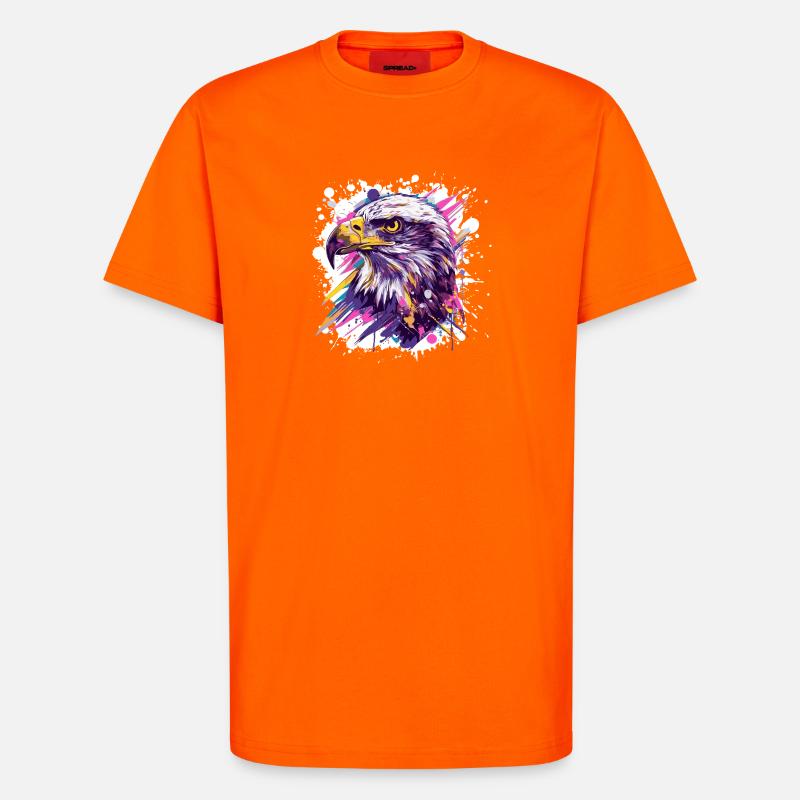 Farbexplosion Adlerkopf Kunst - T-Shirt - made by SPREAD - SUNSET ORANGE