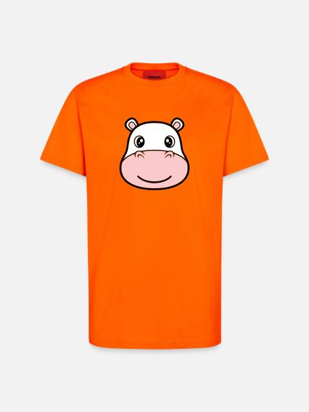 Hippopotamus Head Face Mask Smile - T-Shirt - made by SPREAD - SUNSET ORANGE