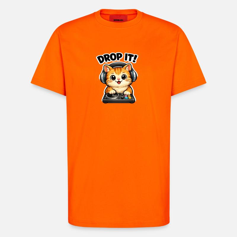Drop It DJ Cat - T-Shirt - made by SPREAD - SUNSET ORANGE