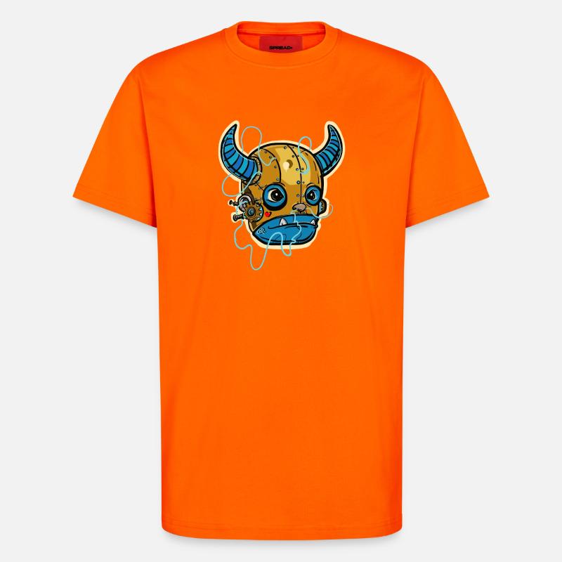 Steampunk Mechanischer Bulle - T-Shirt - made by SPREAD - SUNSET ORANGE
